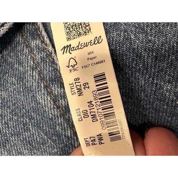 NWT Madewell Women’s Low-Slung Straight Jeans Med Wash Button Fly SZ 29 - Picture 5 of 10